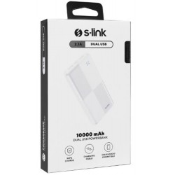 S-link IP-G12N 10000mAh Micro+Usb+ Type-C Giriş+Çıkış Beyaz. Taşınabilir Pil Şarj Cihazı Powerbank