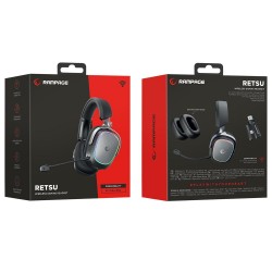Rampage RETSU Siyah-Gri Kablosuz 2.4G+ Bluetooth Earpad Mikrofonlu Oyuncu Kulaklığı