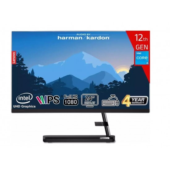 Lenovo Ideacentre F0GH01GCTR I5-12450H 16GB 512GB SSD  23.8" Fhd IPS Siyah FreeDOS AIO Bilgisayar