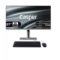 Casper Nirvana A97.255H-BE00X-V-G Gri Ultra 7 255H Ai 16GB 480GB NVME 27" Pivot FreeDOS All In One