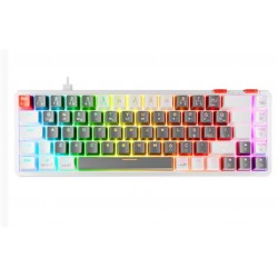 Rampage YORU MINI Gri-Beyaz Type-C Bağlantılı OUTEMU Red Swich Q Mekanik Gaming Oyuncu Klavye RGB