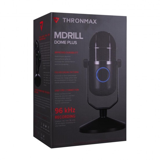 Thronmax M3Plus MDRILL DOME PLUS Siyah USB 96Khz 24bit HD 3,5mm Ses Kontrol Ledli Mikrofon