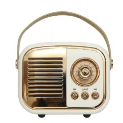 Mikado MD-24BT Echoes 3W 800mAh Beyaz Usb+TF Kart+Bluetooth Destekli Klasik Retro Müzik Kutusu