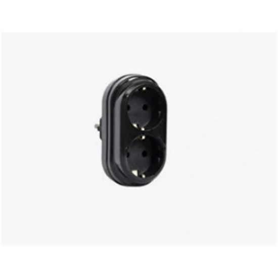 Mutlusan 2Lİ Topraklı Fiş-priz Düz Tip Siyah (001 170 033006 00 11) Standart