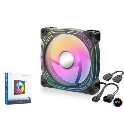 Nodar Nd2656 Kasa Fanı 3.Nesil İç ve Dış Parıltı Argb 12Cm Siyah