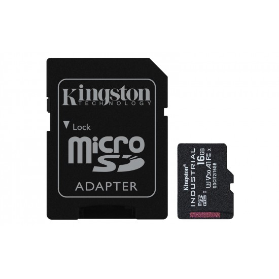 Kingston SDCIT2-16GB 16GB microSDHC Industrial C10 A1 pSLC Card + SD Adapter Hafıza Kartı