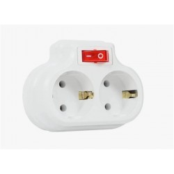 Mutlusan 2li Topraklı Anahtarlı  Beyaz Fiş,Priz Düz Tip (001 170 033007 00 00 )