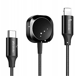 MCDODO CH-2980 Manyetik Apple Watch & Type-C to Lightning Kablosuz Şarj Cihazı -Siyah