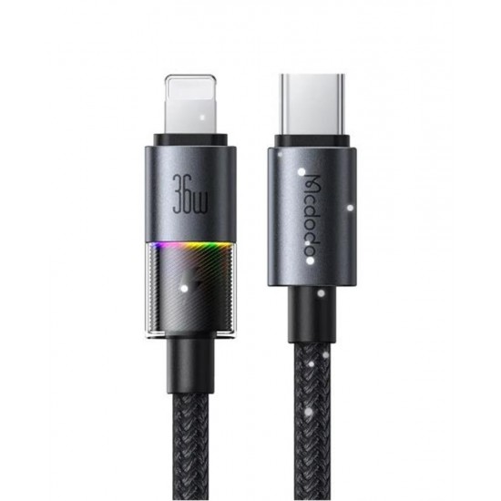 MCDODO CA-8190 TYPE-C TO LİGHNİNG 7 Renkli LED Işıklı 36W 1.2M KABLO