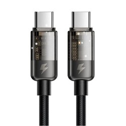 MCDODO CA-2840 Type-C To Type-C 100W Led Işıklı Power Off Hızlı Data Şarj Kablosu 1.2m - Siyah