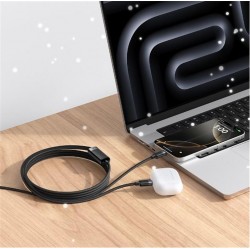 MCDODO CA-7380 | USB-C - Çift USB-C 100W Manyetik Sarılabilir Şarj Kablosu