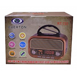 Everton RT-723 Dijital Göstergeli Şarjlı Nostaljik Radyo (AM-FM-SW Wıth BT-USB-TF )