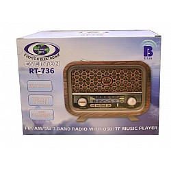 Everton RT-736  Bluetooth-USB-SD-FM Şarjlı  Nostaljik Radyo