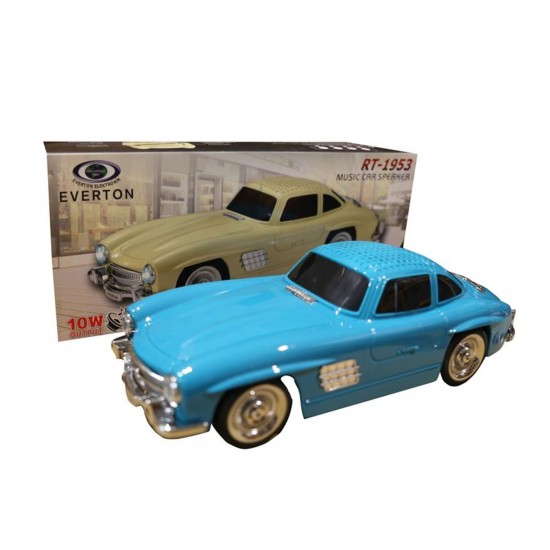 EVERTON RT-1953  Mavi (Blue) Arabalı  Bluetooth Fm-Usb-Tf-Aux Şarjlı Nostaljik Radyo