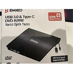 Enkado Ekd-Udvd120 Type-C - USB 3.0 DVD-R-CD-R-RW- Dvd-Rw Ultra Slim Harici Optik Yazıcı Siyah