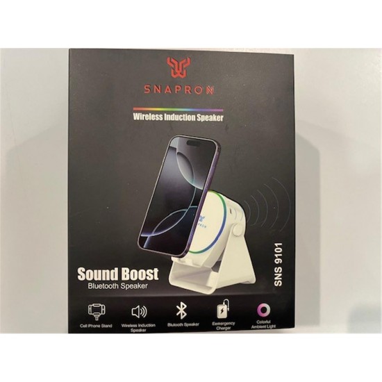 Snapron SNS-9101 Beyaz (İNDUCTİON Özellikli) RGB Bluetooth Speaker (Phone Stand-Ambient Light)