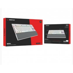 Rampage BERU Beyaz 2.4G + BT Wireless RED SWITCH Mekanik Gaming Oyuncu Klavye Slim  RGB