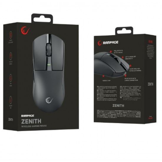 Rampage ZENITH BT+Wired+2.4G Siyah Kablosuz PAW3395 52833 MCU Gaming Oyuncu Mouse