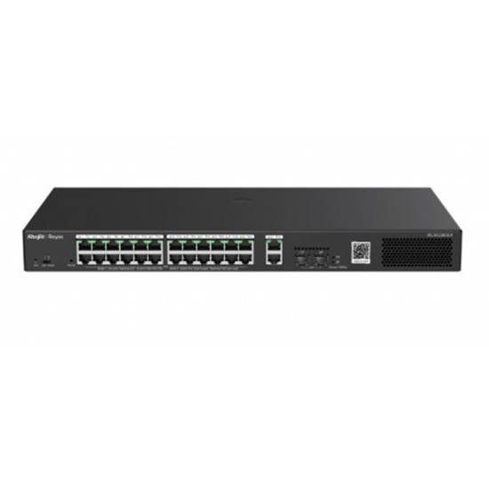 Ruijie-Reyee RG-ES228GS-LP 28 Port 10-100-1000 Yönetilebilir 2SFP 2Gigabit Uplink 24Port PoE+(250W)
