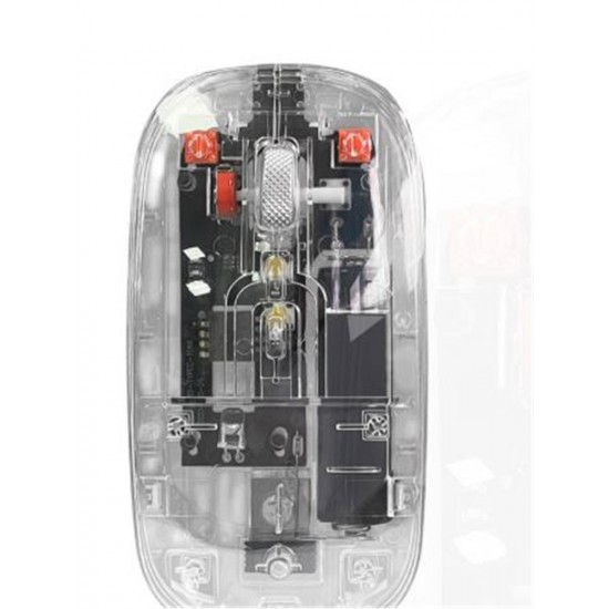 Dexim MW-002RT 2.4Ghz & Bluetooth Kablosuz Şarj Edilebilir Şeffaf Sessiz Mouse-DMA025
