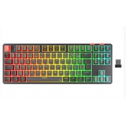 Rampage YORU TKL PRO Gri-Siyah OUTEMU Red Swich Q Kablosuz RGB Mekanik Oyuncu Klavyesi