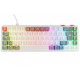 Rampage YORU MINI Beyaz-Gri Type-C Bağlantılı OUTEMU Red Swich Q Mekanik Gaming Oyuncu Klavye RGB