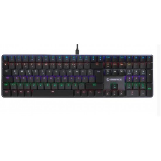 Rampage GRANITE PRO Siyah-Gri Low Profile BLUE SWITCH Q Rainbow Mekanik Gaming Oyuncu Klavye
