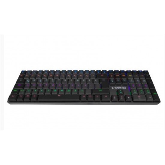 Rampage GRANITE PRO Siyah-Gri Low Profile BLUE SWITCH Q Rainbow Mekanik Gaming Oyuncu Klavye