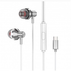 S-link SL-TPK03 TypeC Telefon Uyumlu Metal Beyaz Kulak İçi Mikrofonlu Kulaklık