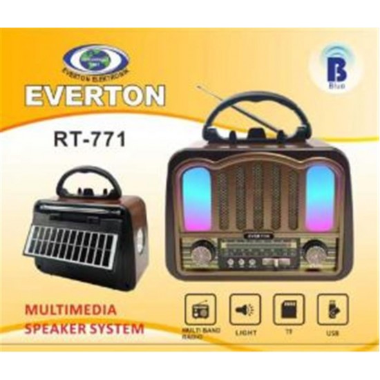Everton RT-771  Bluetooth Usb-Micro Sd  Solarlı Nostaljik Radyo