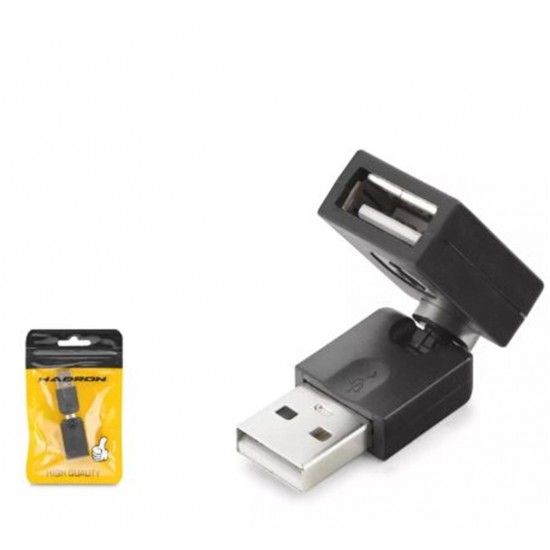 HADRON HDX1357 USB Dişi Mafsallı Adaptör - Siyah