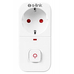 S-link SL-010 16A-250V 750 Joule Anahtarlı Isıya Duyarlı Devre ve Akım Korumalı Tekli Priz
