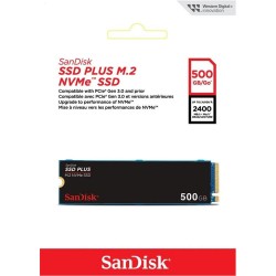 SanDisk 500GB SSD PLUS 2400MB-1500MB-s M.2 PCIe Gen 3.0 NVMe SSD SDSSDA3N-500G-G26