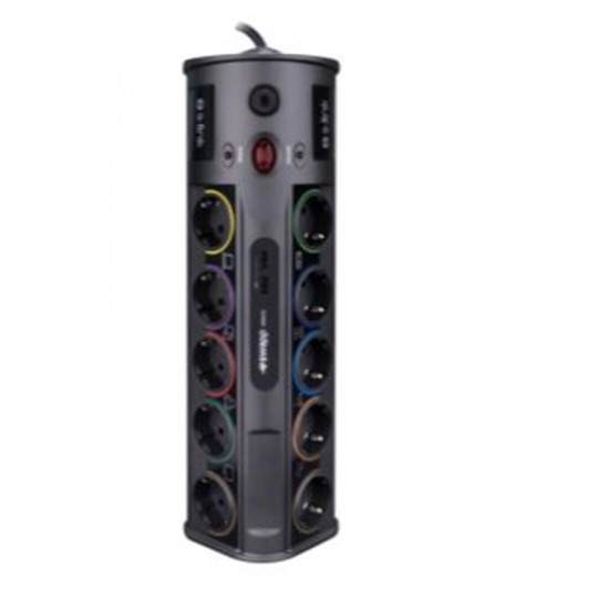 S-link SPG3-J-5 1.5m 306Joule 5Li Akım Kor.Siyah Priz