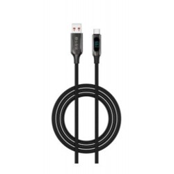 S-link Armor LED UC-066 66W 1m USB to Type-C PD Örgülü LED Başlıklı Siyah Hızlı Şarj Kablosu