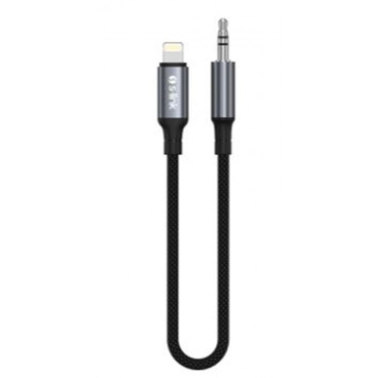 S-link Armor ML-01 1.2m Lightning to M AUX Örgülü Metal Başlıklı Siyah Ses Kablosu