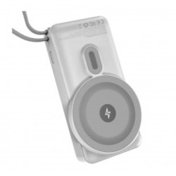 S-link G360 10000mAh PD35W+Magsafe 15W Type-C Kablolu Beyaz LCD Taşınabilir Powerbank