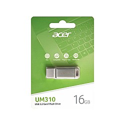 Acer 16GB USB3.2 UM310-16GB Metal Flash Bellek (105-40 MB-s) Okuma-Yazma