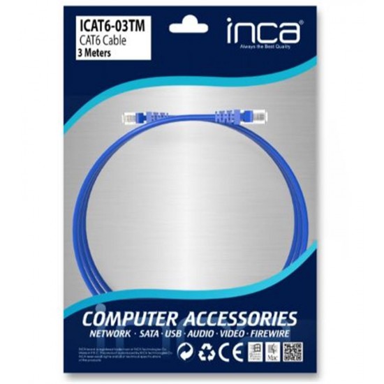 INCA ICAT6-03TM  3  Metre Mavi Kablo