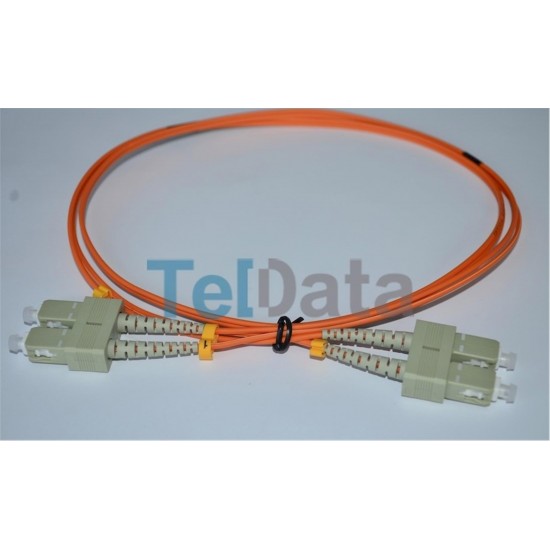 TELDATA TLD-SCOM22 SC-UPC-SC-UPC MM DX OM2 2 METRE FIBER OPTIK PATCHCORD