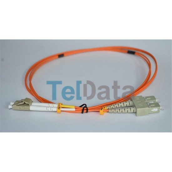 TELDATA TLD-SCLCOM21 SC-UPC-LC-UPC MM DX OM2 1 METRE FIBER OPTIK PATCHCORD