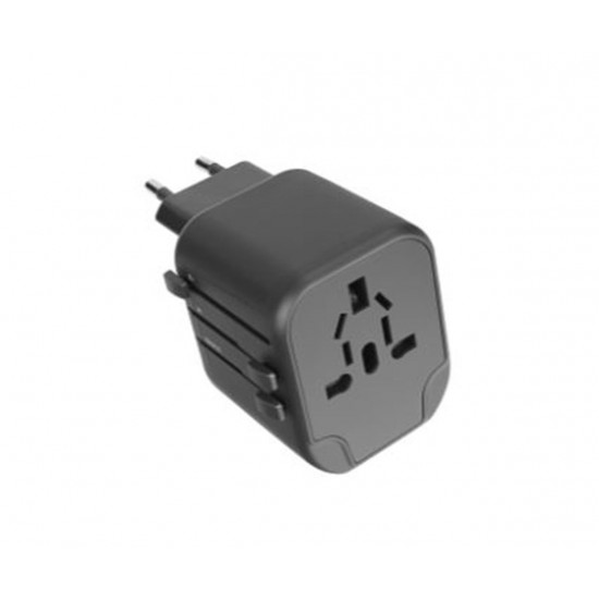S-link SW-KC028 2-USB 2.4A Yedek Akım Sigortalı 100-240V Universal Çevirici Priz Adaptör