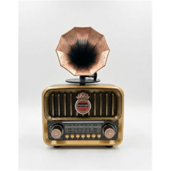 Everton RT-606 Gramofonlu, Şarjlı,  Nostaljik Radyo( Bluetooth-USB-SD-FM)