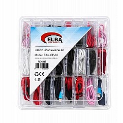 Elba CP-02 Şeffaf Kutulu Usb To Lightning (Kırmızı,Beyaz,Pembe,Siyah,Lacivert)24lü Şarj Kablosu