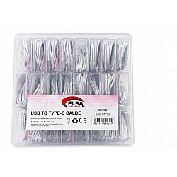Elba CP-05 P-BUT6 Şeffaf Kutulu Usb To Type-c 6 Amper 24lü Beyaz Şarj Kablosu