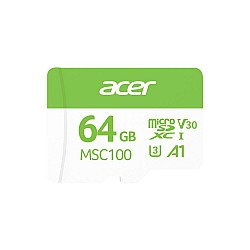 Acer MSC100 64GB microSD U3 V30 A1 Aksiyon Kamera & Güvenlik Kamerası Uyumlu
