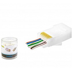 NODAR ND2406 CAT6 EZ RJ45 Konnektör 100 Adet Plastik Kutu - Beyaz