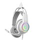 Rampage RM-K91 X-CATTY Beyaz USB 7.1 Version RGB Gaming Oyuncu Mikrofonlu Kulaklık