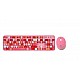 Everest ROUND KM-6282 Renkli Tuşlu Pembe Kablosuz Q Multimedia Klavye + Mouse Set