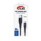 Elba ELB-2701 27w Usb-a To Type-c 1mt Siyah Örgülü Şarj Kablosu 480Mps Hızlı Şarj